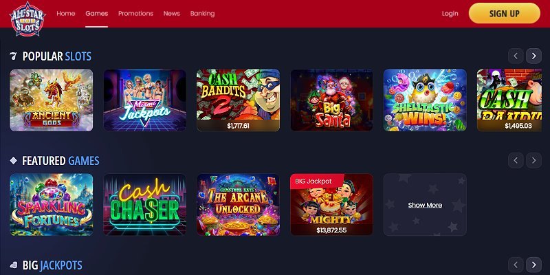 All Star Slots casino screenshot