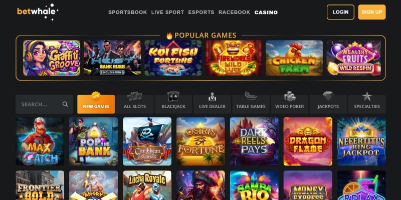 BetWhale casino screenshot