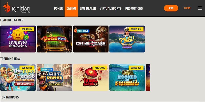 Ignition casino screenshot